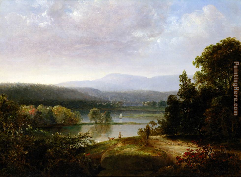 Thomas Doughty River View with Hunters and Dogs